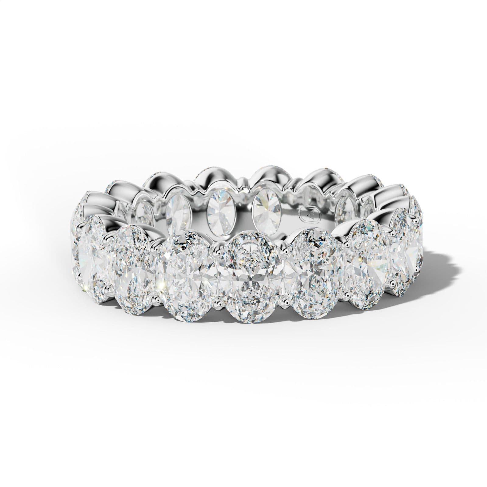 6.0 Carat Oval Diamond Eternity Band Shared Prong Low-Set Design