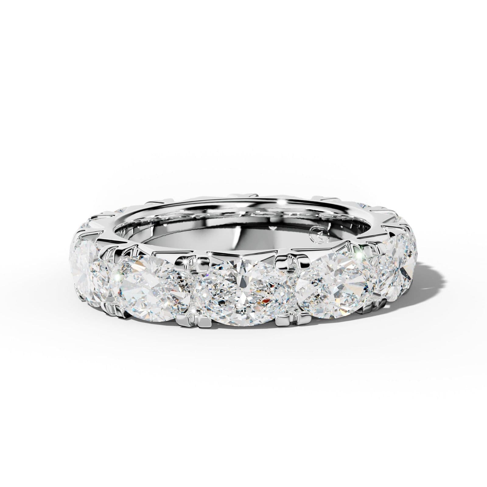 6.0 Carat East West Oval Diamond French Pave Eternity Band