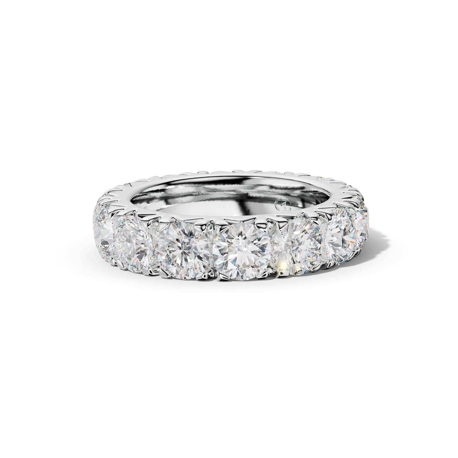 6.0 Carat Round Diamond French Pave Eternity Band