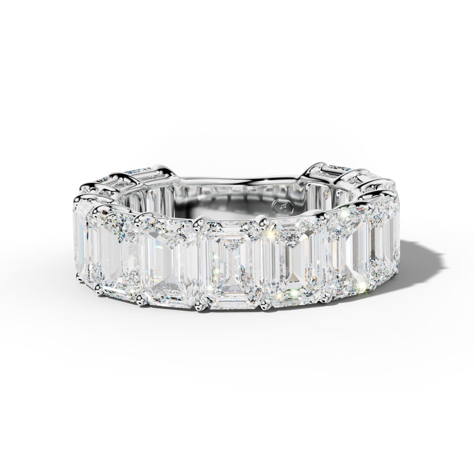 9.0 Carat Emerald Cut Diamond 3/4 Anniversary Band