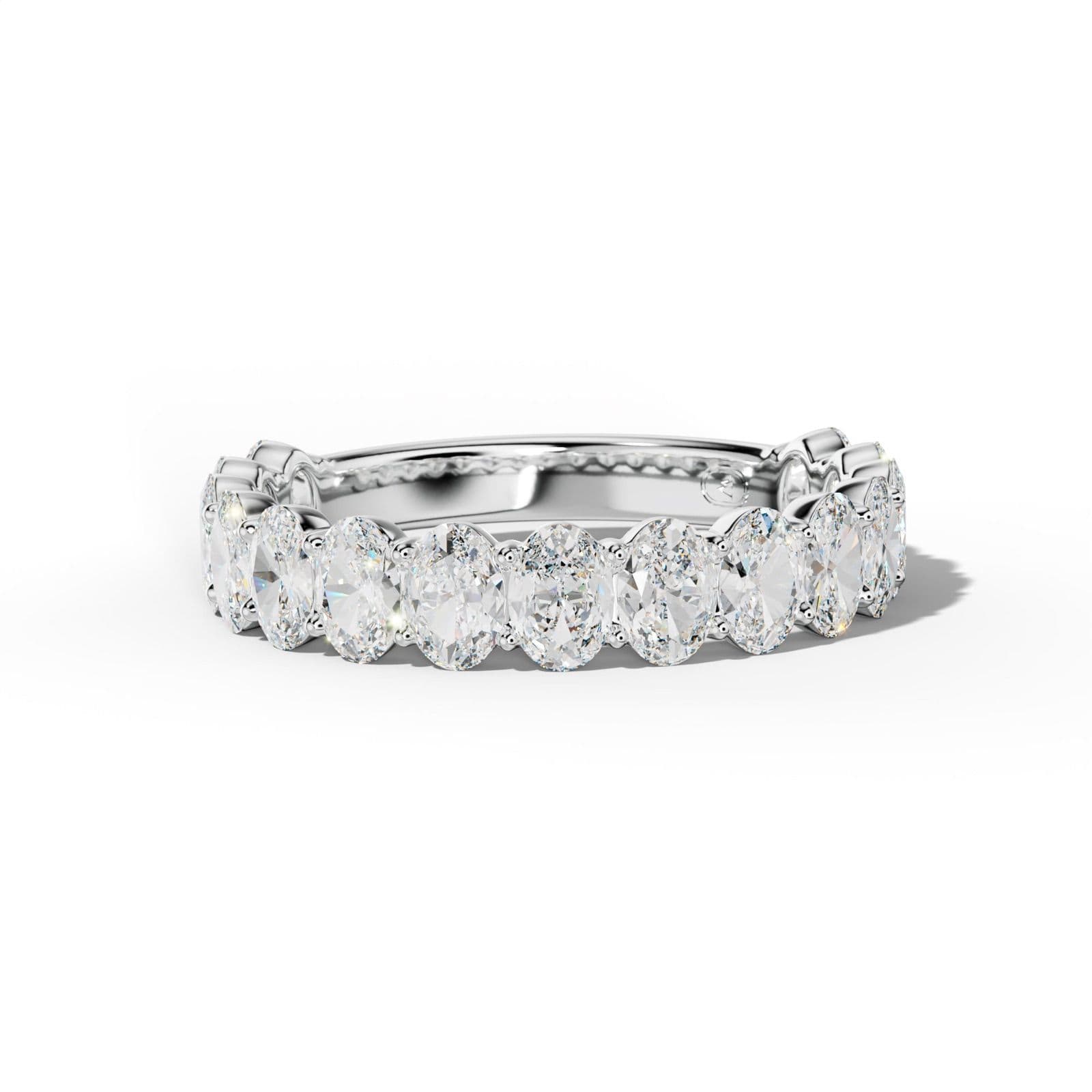 3.0 Carat Oval Diamond 3/4 Anniversary Band Shared Prong Low-Set Design