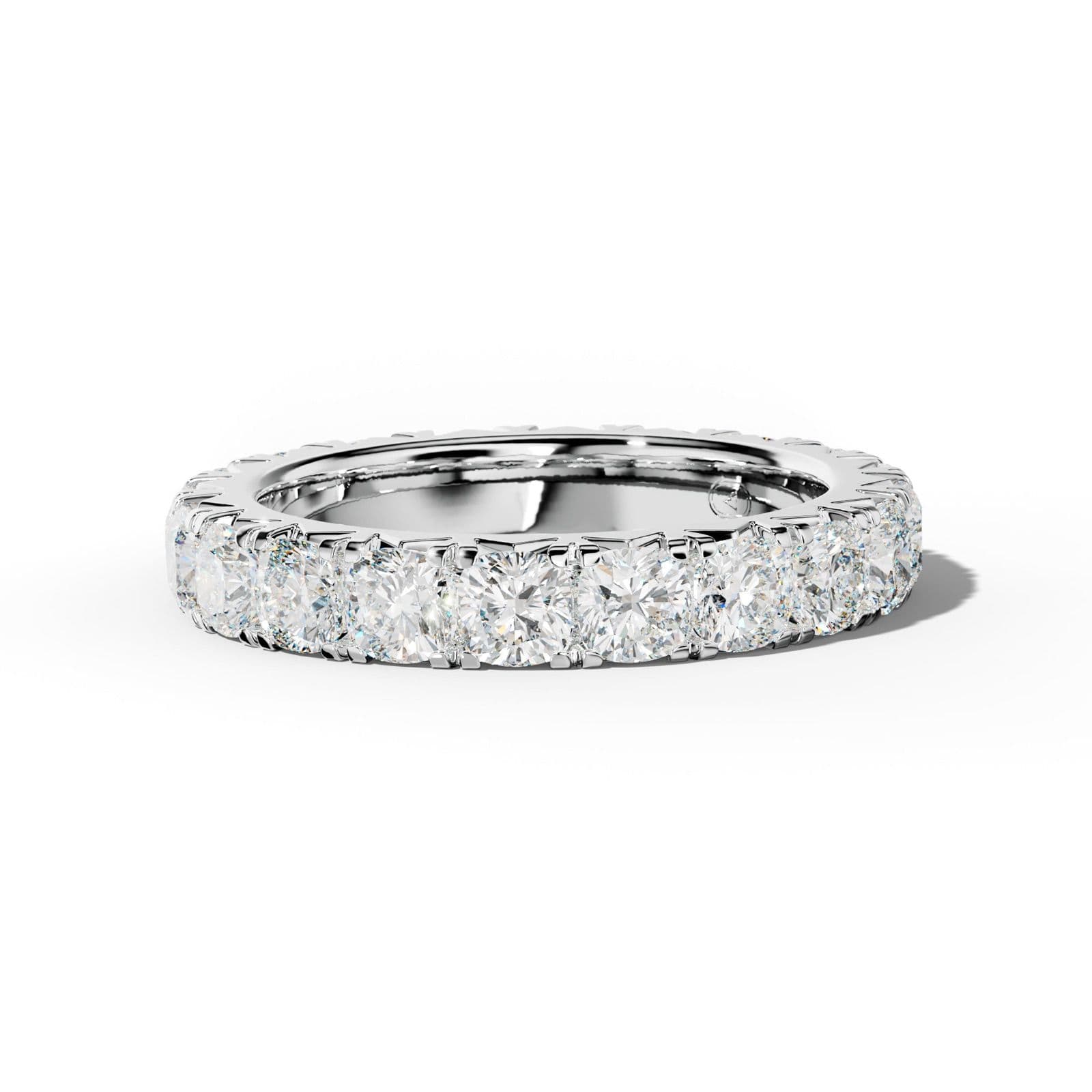 4.0 Carat Cushion Diamond French Pave Eternity Band