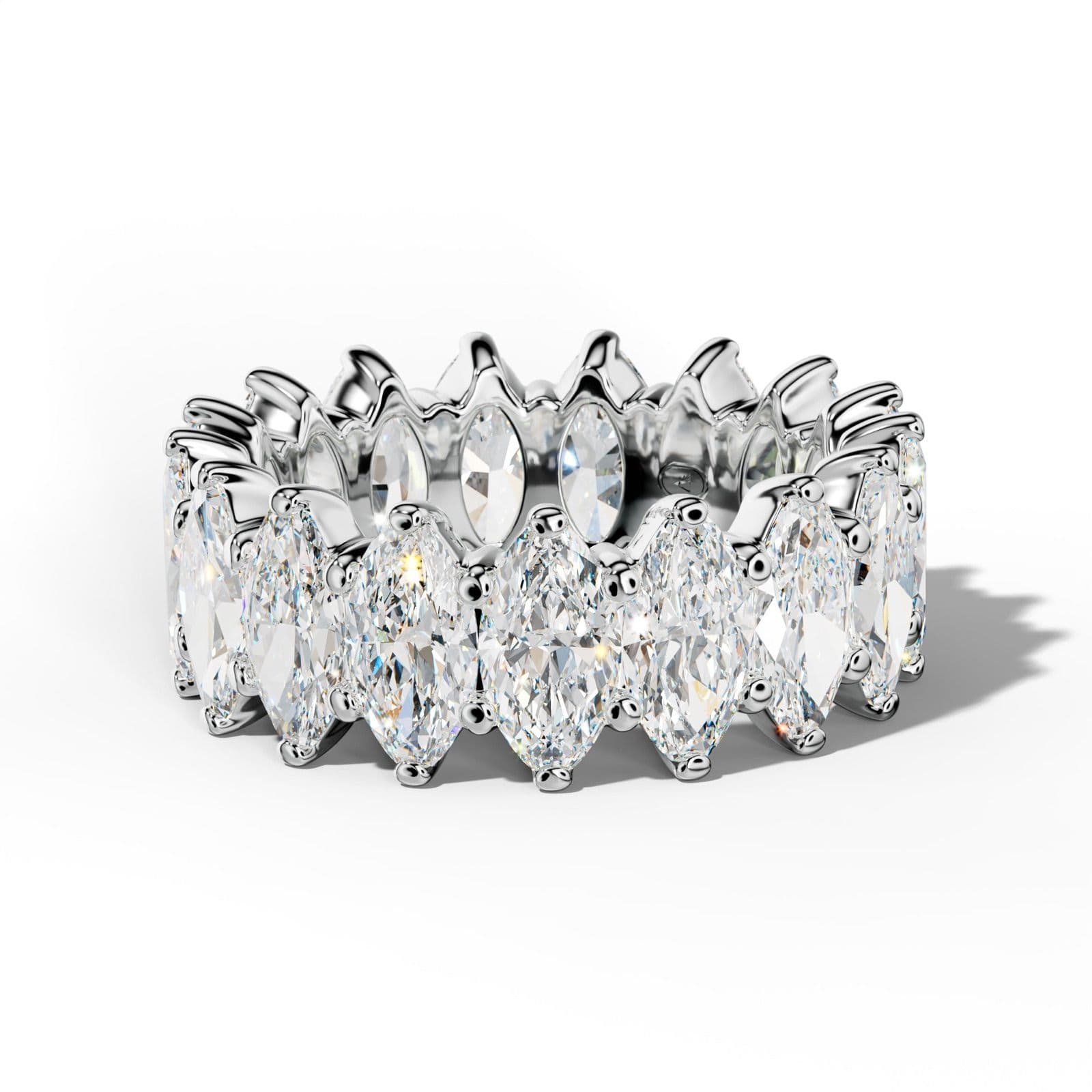 8.0 Carat Marquise Diamond Eternity Band Shared Prong Low-Set Design
