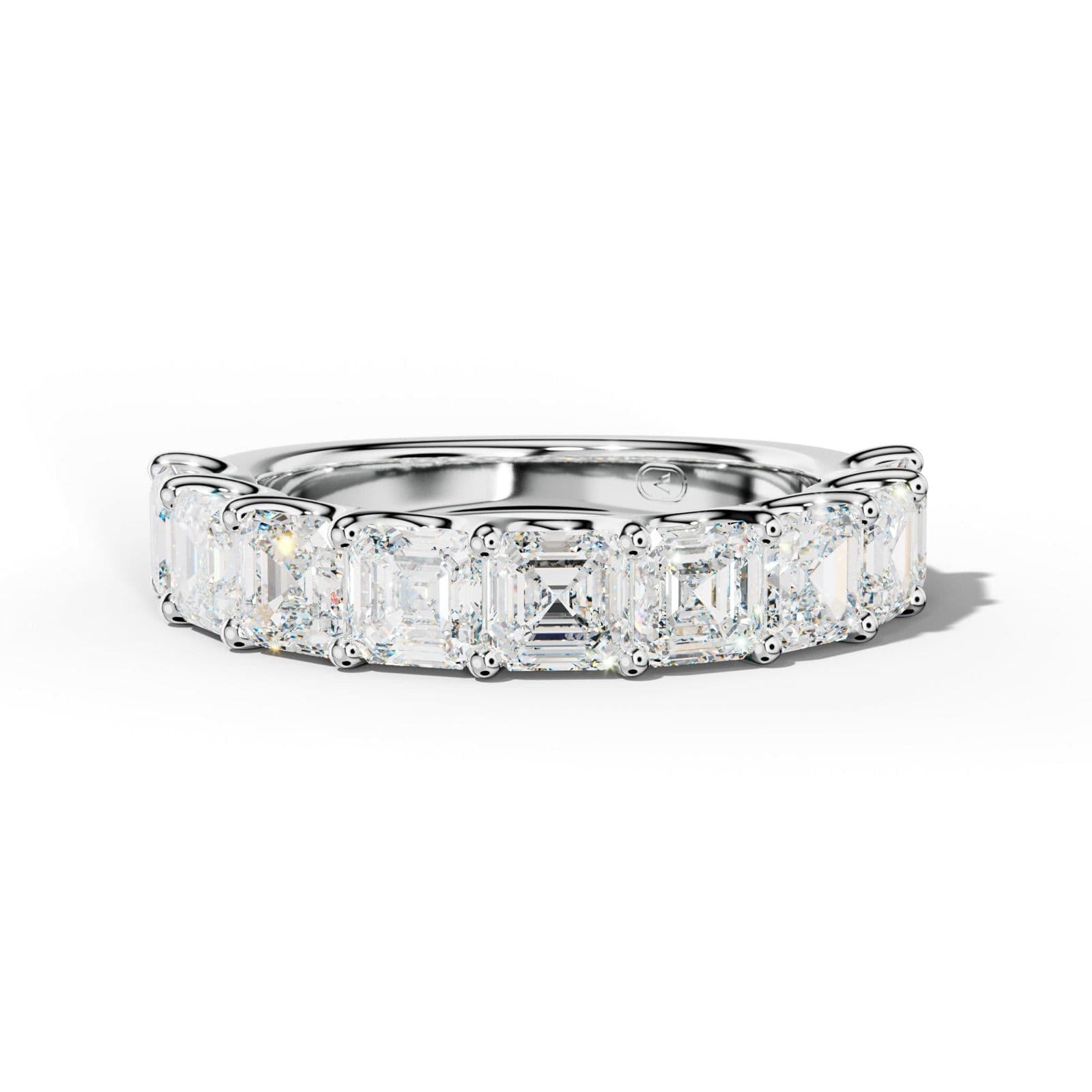4.0 Carat Asscher Diamond Half Anniversary Band U Prong