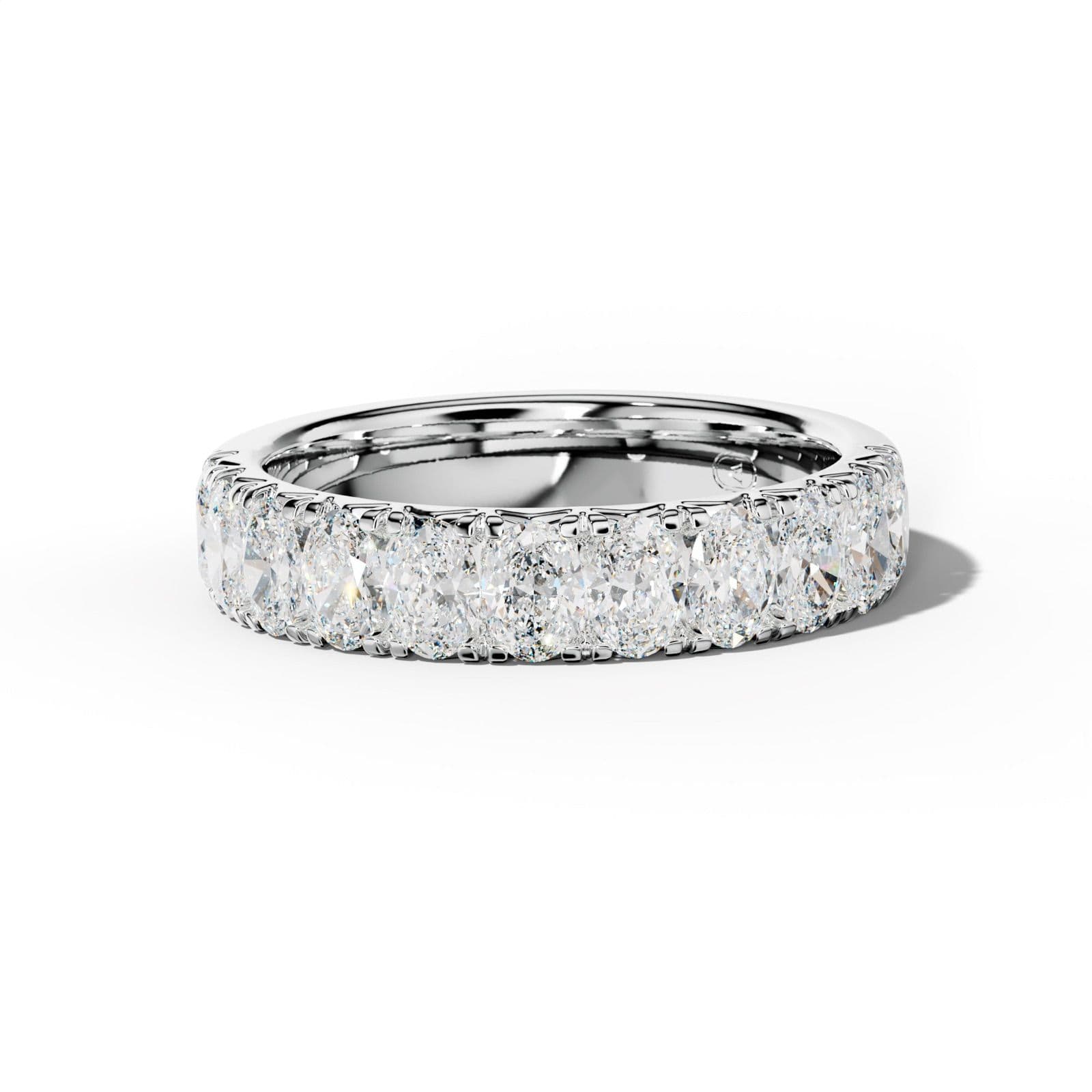 2.0 Carat Oval Diamond French Pave Half Anniversary Band