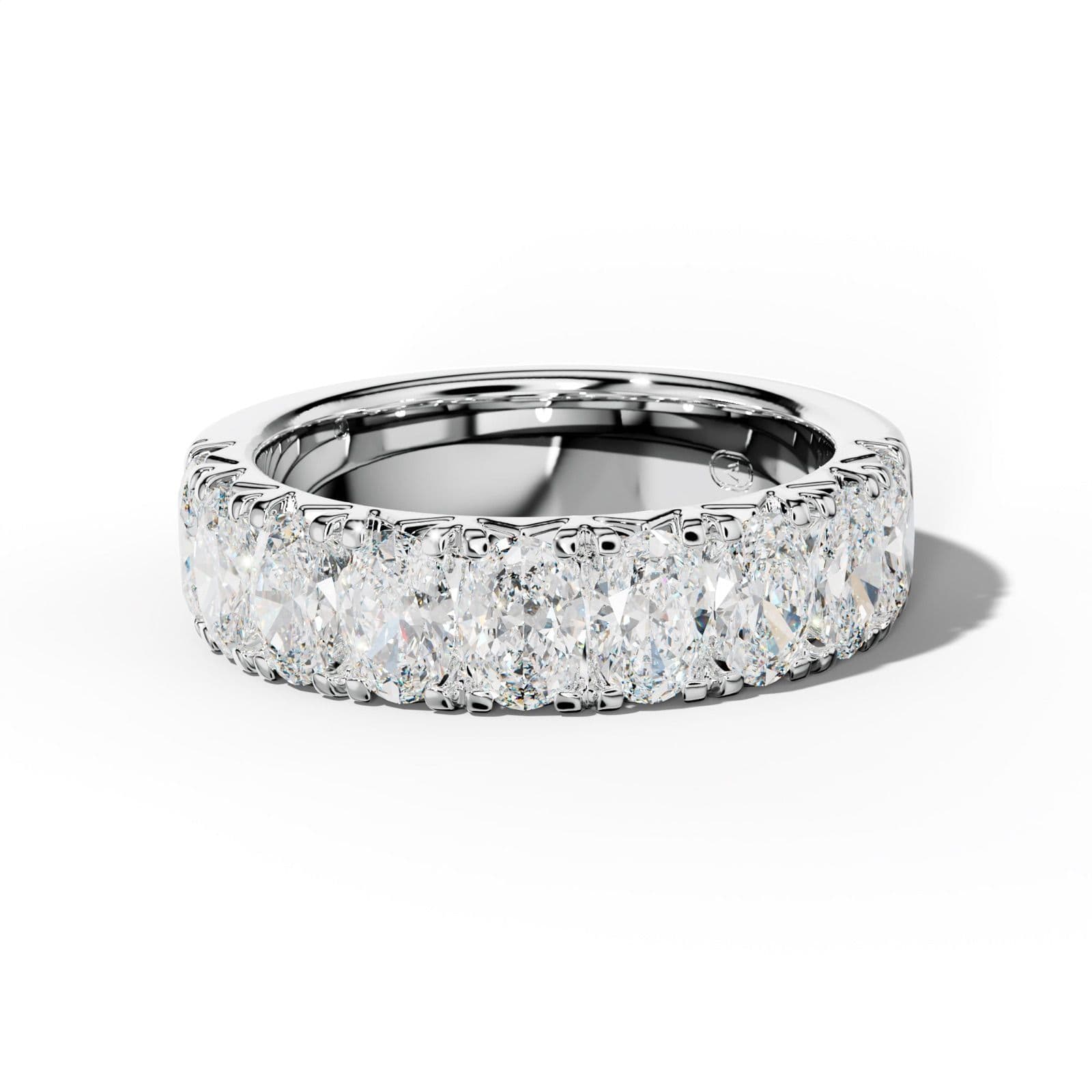 3.0 Carat Oval Diamond French Pave Half Anniversary Band