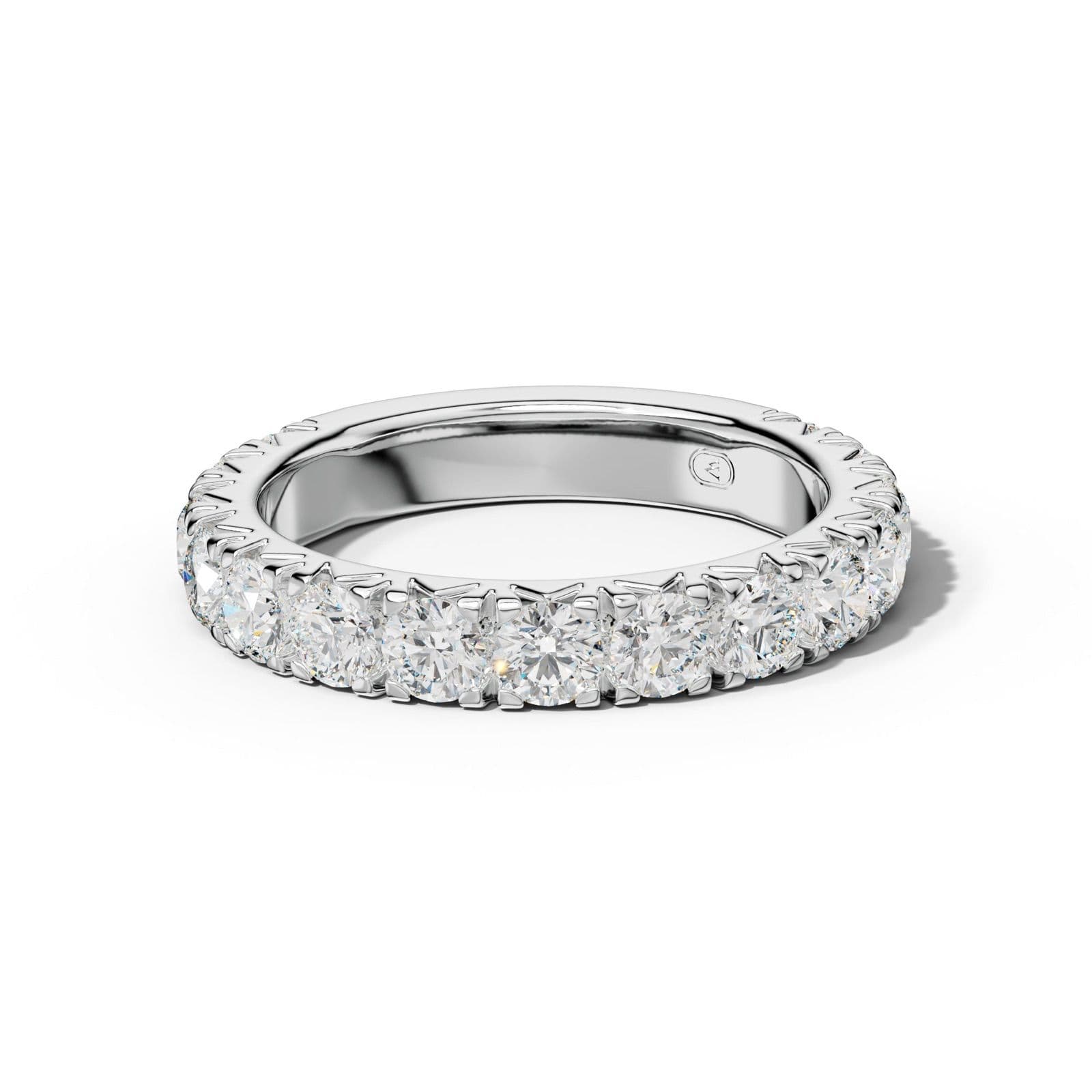 2.0 Carat Round Diamond French Pave 3/4 Anniversary Band