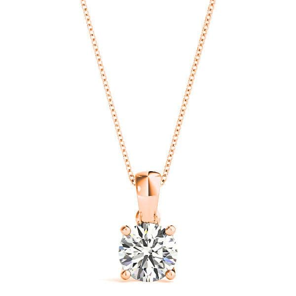 Trellis Setting Round Diamond Solitaire Necklace Pendant-VIRABYANI