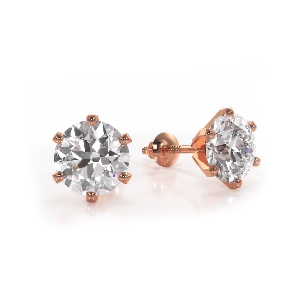 Classic Six Prong Diamond Stud Earrings