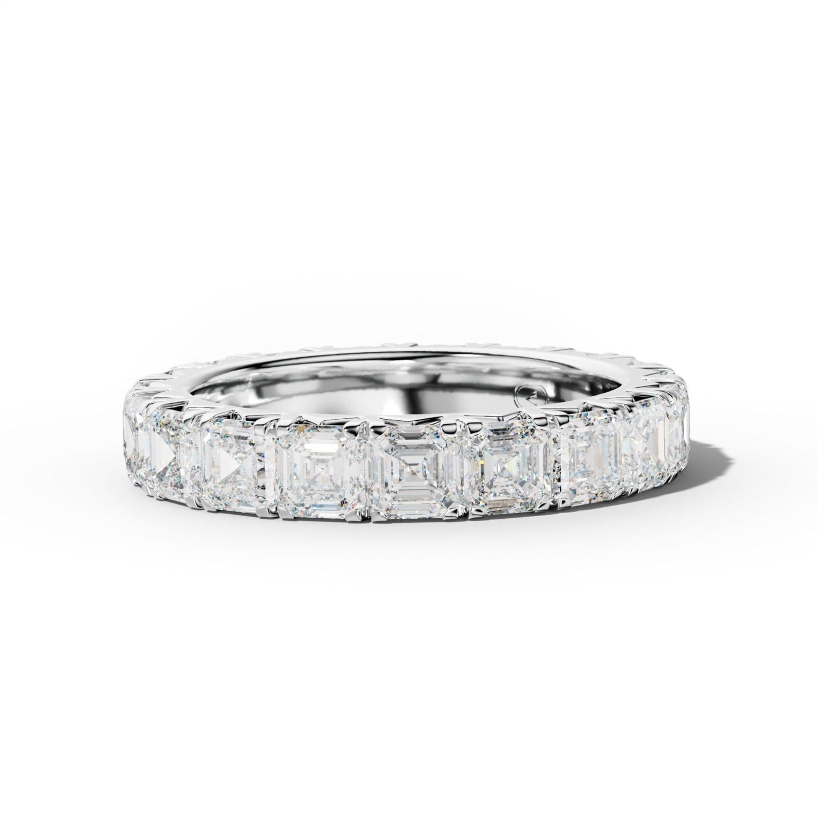 5.0 Carat Asscher Diamond French Pave Eternity Band
