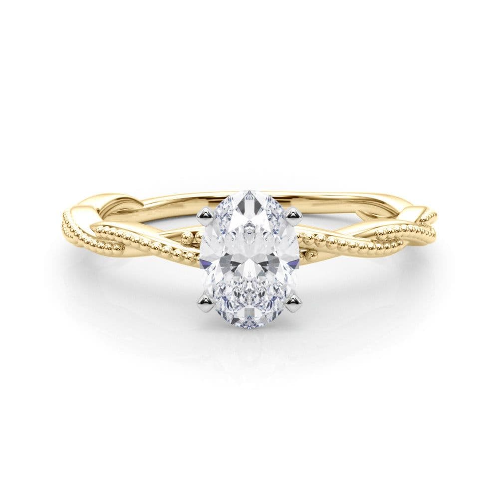 Anastasia Twisted Vine Oval Diamond Solitaire Engagement Ring