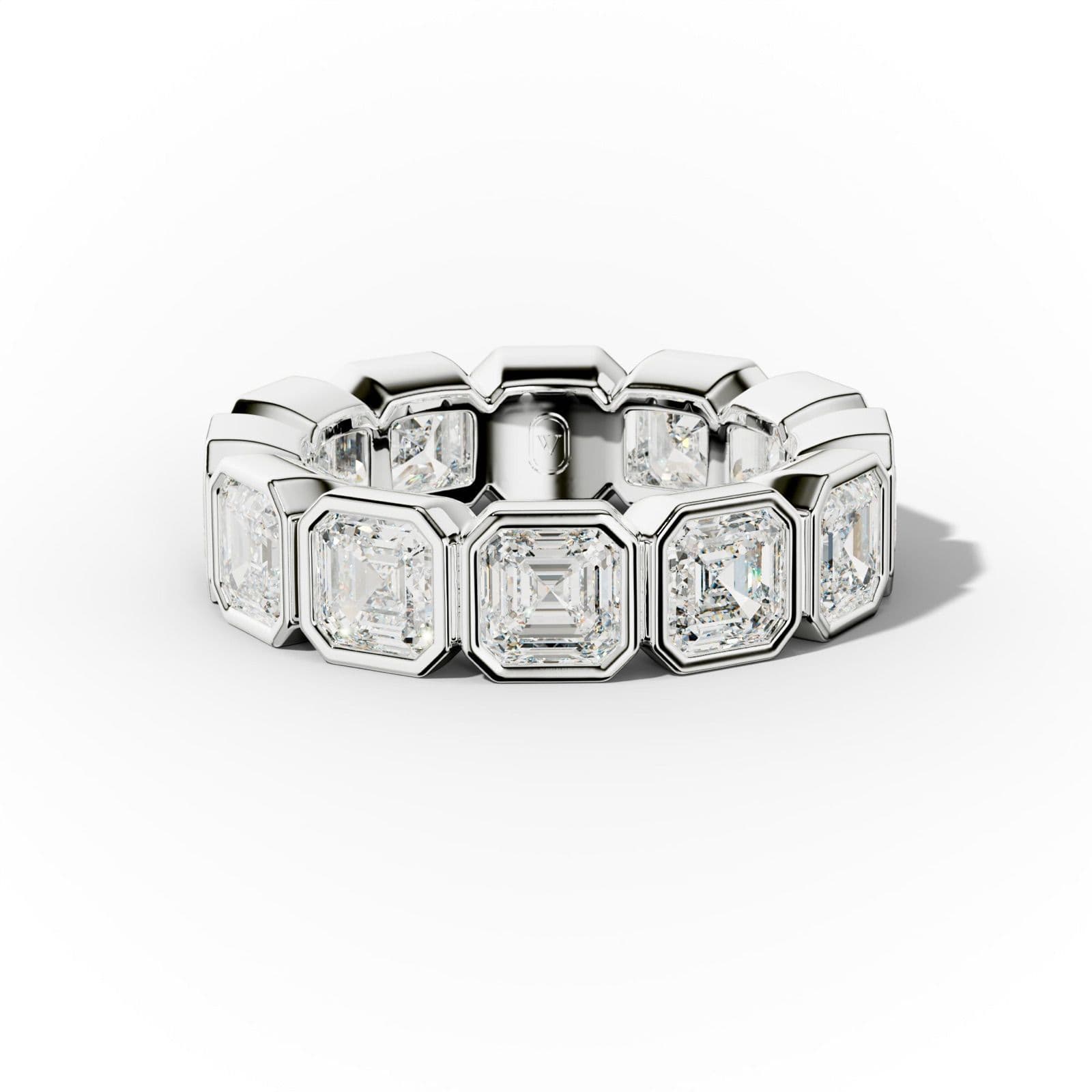 6.0 Carat Bezel Set Asscher Cut Diamond Eternity Band