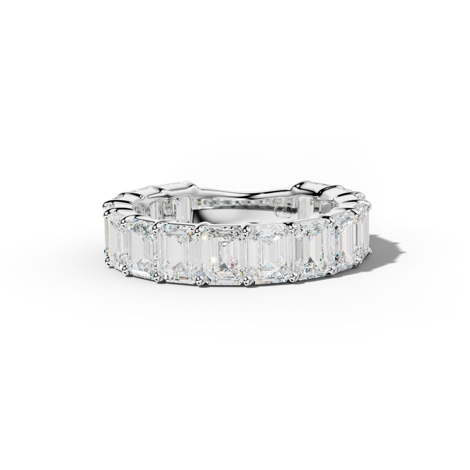 6.0 Carat Emerald Cut Diamond 3/4 Anniversary Band Shared Prong Low-Set Design