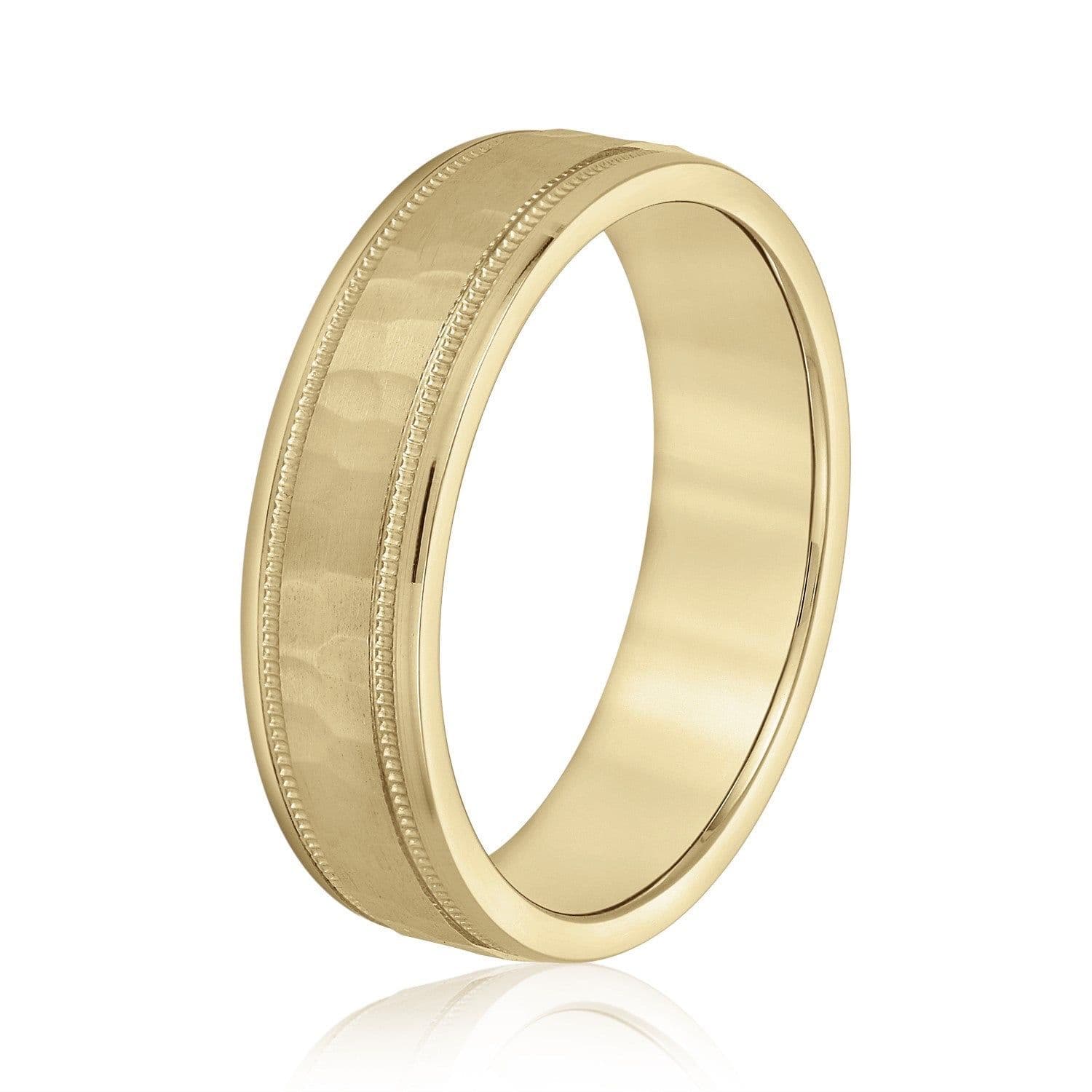 Men's Milgrain Hammered Finish Band