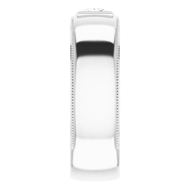 0.50 ct. Princess Diamond Milgrain Accent Men's Ring